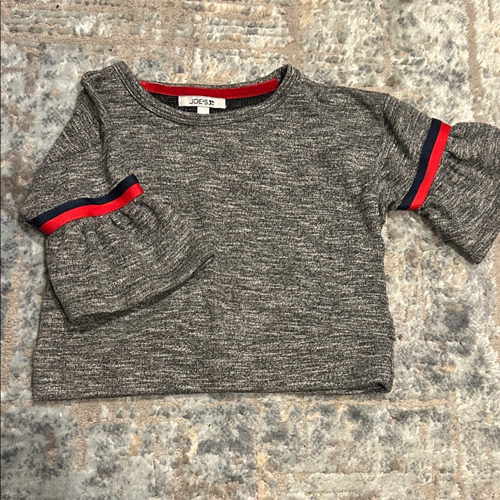 Joe's Jeans Kids Charcoal Shirt with Red and Navy Accents